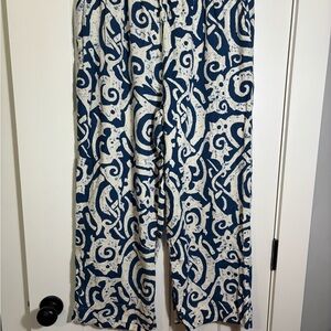 Christian Siriano Blue and White Patterned‎ Pants